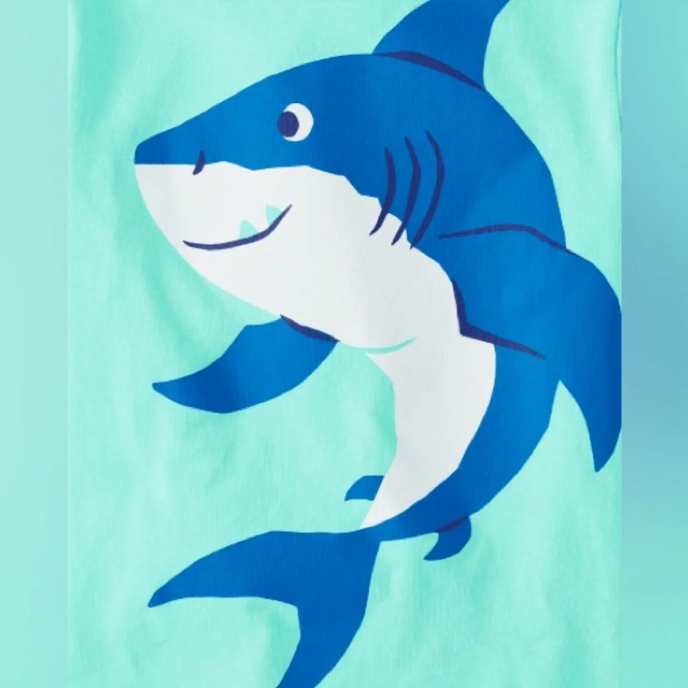 The Children's Place Aqua and Blue Shark Tee